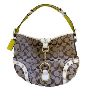 Vintage Coach Y2K Lime Green Studded Hobo Hampton Clip Bag LIMITED EDITION RARE